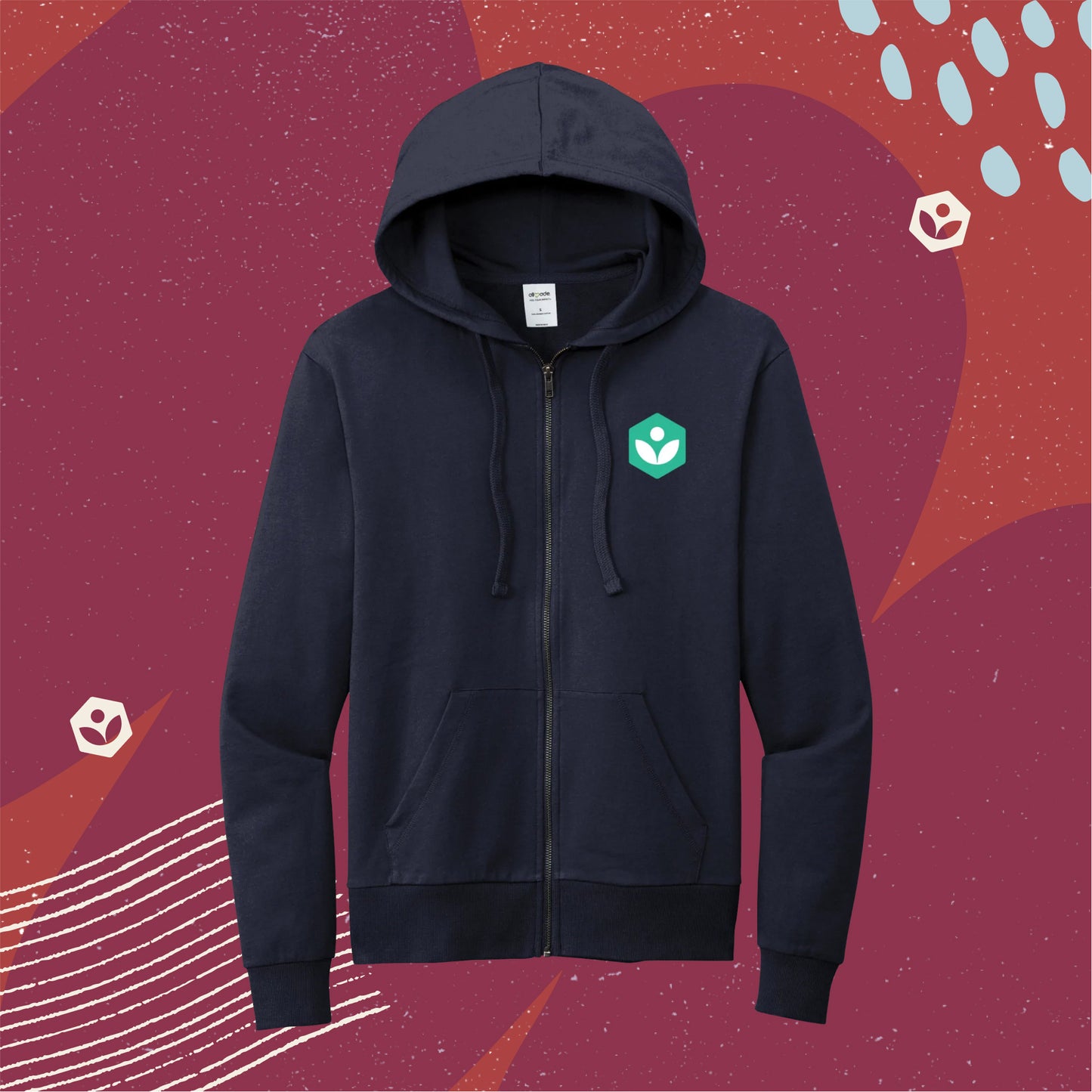 Khan Academy Organic Cotton French Terry Zip Hoodie